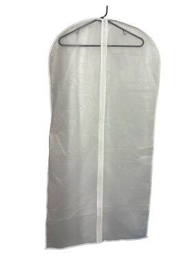 White Garment Bag with Full-Length Zipper - 3 Bags
